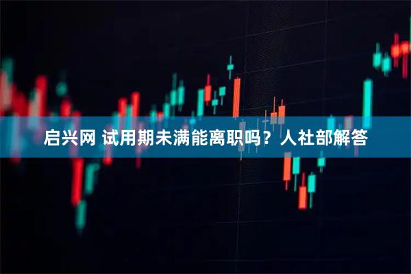 启兴网 试用期未满能离职吗？人社部解答
