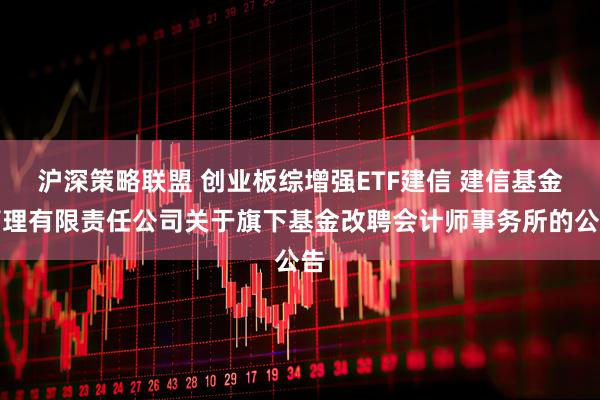 沪深策略联盟 创业板综增强ETF建信 建信基金管理有限责任公司关于旗下基金改聘会计师事务所的公告